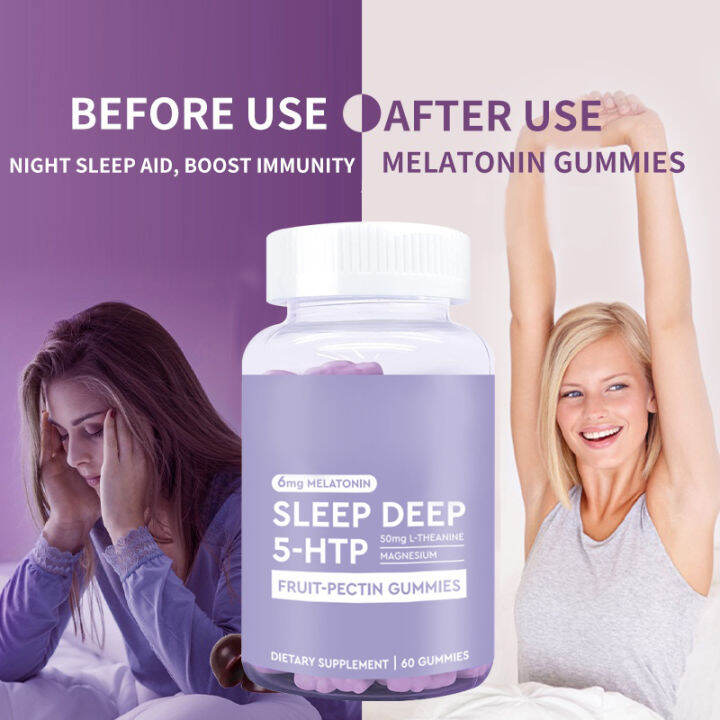 Melatonin gummies Vitamin B6 relieve stress improve sleep Solve