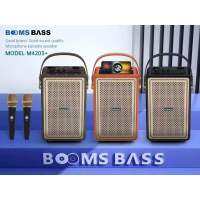 ลำโพงบลูทูธ BoomBass รุ่น M4203+ มาพร้อมกับไมค์ลอยคู่ ลำโพงหนังหุ้มดีไซน์สวย เสียงดี