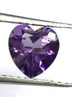 อเมทิสต์ 7x9 มม. รูปหัวใจ หินธรรมชาติ 100% Amethyst 7x9 mm heart shape 100% natural gemstone