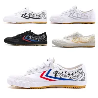 Feiyue รองเท้าผ้าใบ feiyue/feiyue โทเทม df/ 905 906 907 908 909 910สำหรับผู้ชายและผู้หญิงวาดด้วยมือ