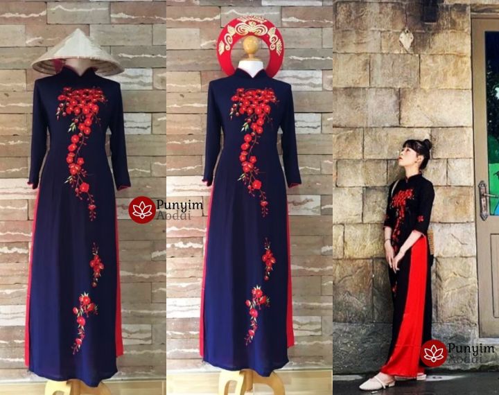 punyim-premium-aodai-ชุดอ่าวหญ่ายงานปักลาย-ชุดเวียดนามพร้อมส่งจากไทย-ชุดอ่าวหญ่ายเวียดนาม-ชุดสาวเวียดนาม-ชุดเจ้าสาวเวียดนาม-ชุดเวียดนามดารา