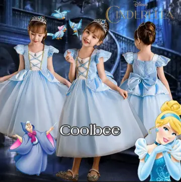 Amazon.com: Cinderella Dress Princess Costume Halloween Party Dress up  Blue… 2T : Toys & Games