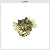 77th Cat cuture gold ring