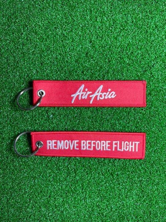 Keychain REMOVE BEFORE FLIGHT Airasia Embroidered Lazada