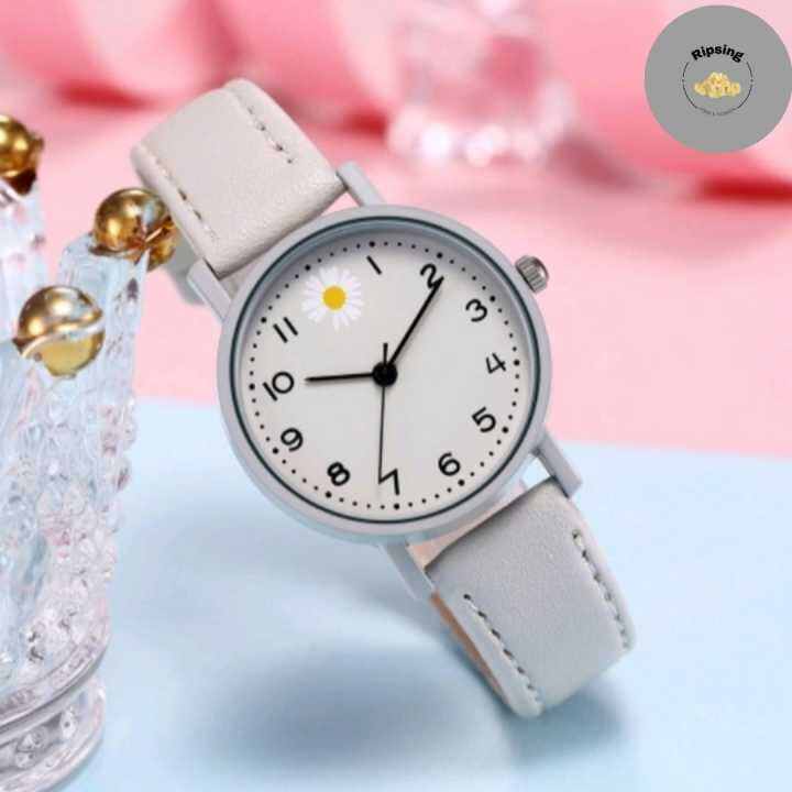 Jam Tangan Wanita Bunga Daisy Analog Quartz Lazada Indonesia
