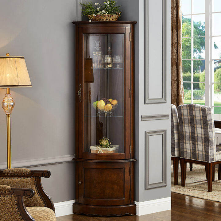 Solid Wood Corner Cabinet Living Room Triangle Fan-shaped Corner 