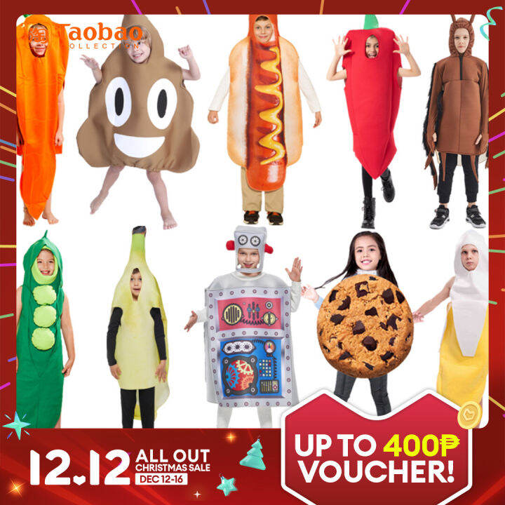 Halloween Matching Dress up Poop Hot Dog Robot Cos Costume Adult and ...