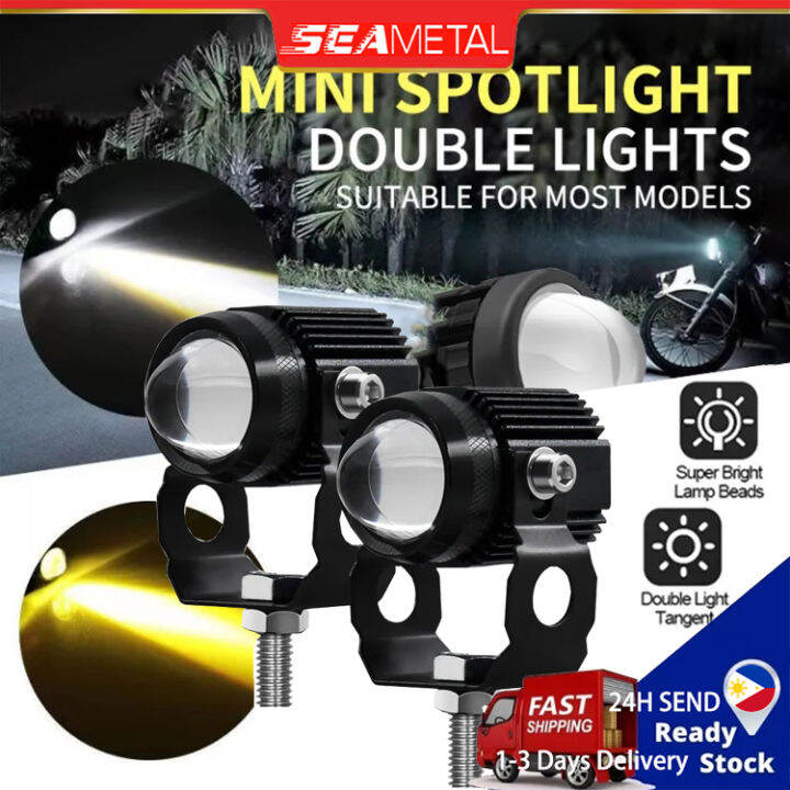 SEAMETAL Mini Driving Lights Full Set for Motorcycle 12V 24V High/Low ...