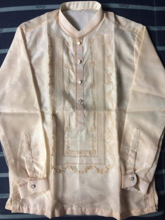 Barong Tagalog w/ lining Long Sleeve Chinese Collar | Lazada PH