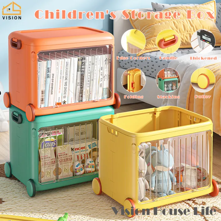 Vision Foldable Storage Box Cute Cartoon Storage Box Children Baby Toy  Storage Cabinet Free Installation Folding Clothes Sorting Box | Lazada PH