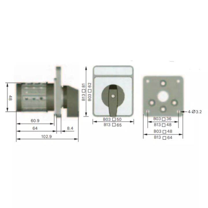 qubix-ซีเล็คเตอร์-โวลท์-แอมป์-มิเตอร์-volt-amp-meter-selector-switch-ขนาด-64x80-mm-สีแดงเหลือง-รุ่น-sa16