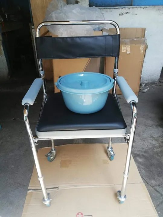 Commode Chair with Wheels and with Foam | Lazada PH