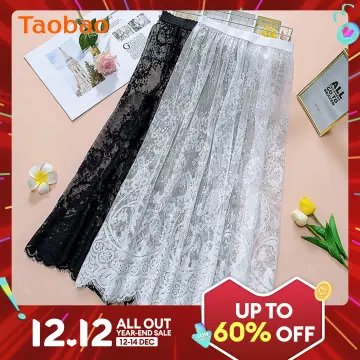 Petticoat inner base skirt with lace skirts dalam perempuan 底裙长短蕾丝