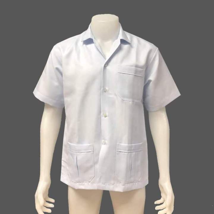 เสื้อบุรุษพยาบาล-เสื้อกาวน์แพทย์แขนสั้น