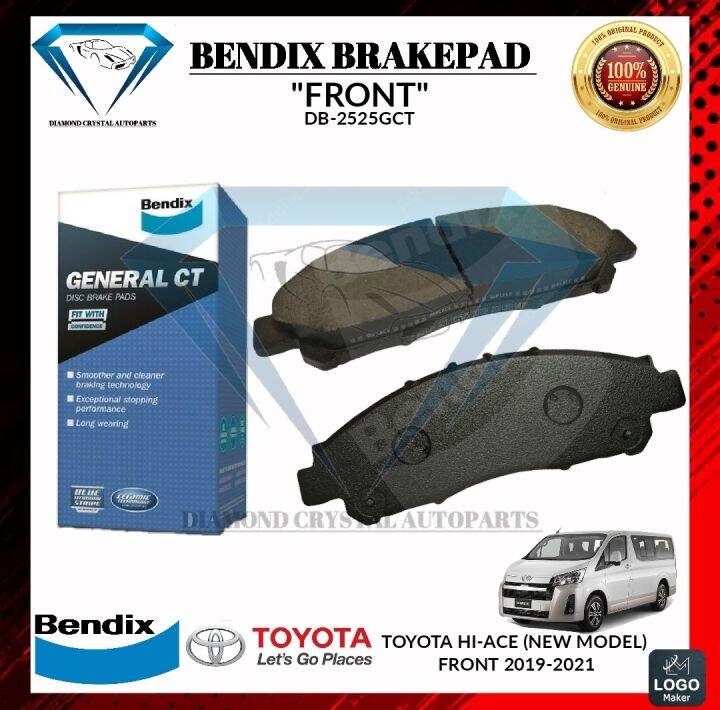 BENDIX BRAKEPAD TOYOTA HIACE (NEW MODEL) FRONT 20192021 DB2525GCT