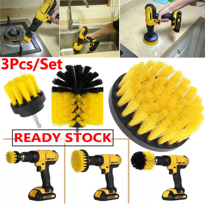 3pcsset Power Scrubber Brush Set For Bathroom Drill Scrubber Brush Cleaning Cordless Drill Kit