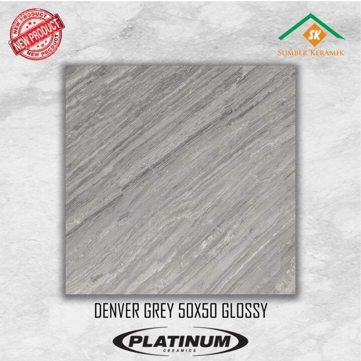 KERAMIK LANTAI 50X50 DENVER GREY / PLATINUM Lazada Indonesia