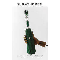 Sunmyhome®ร่มพับได้สีเขียวมรกตลายรังผึ้งร่มบังแดดกันแดดกันรังสียูวีร่มกันฝน