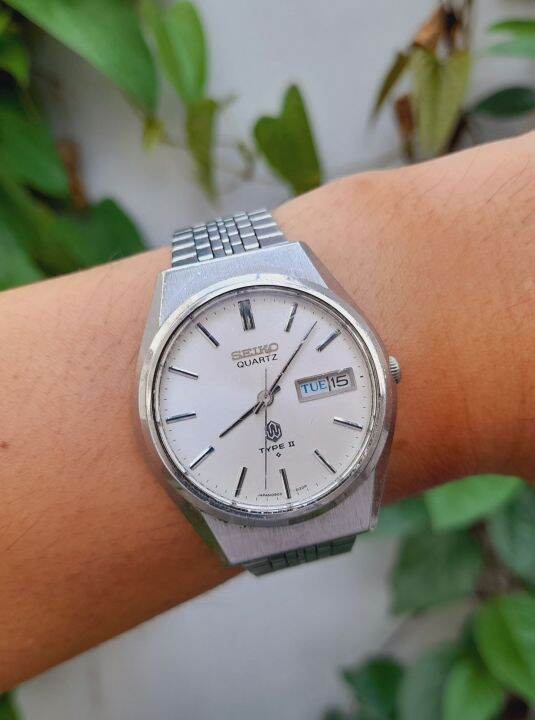 seiko type II mặt trắng 2 ô lịch size35mm 