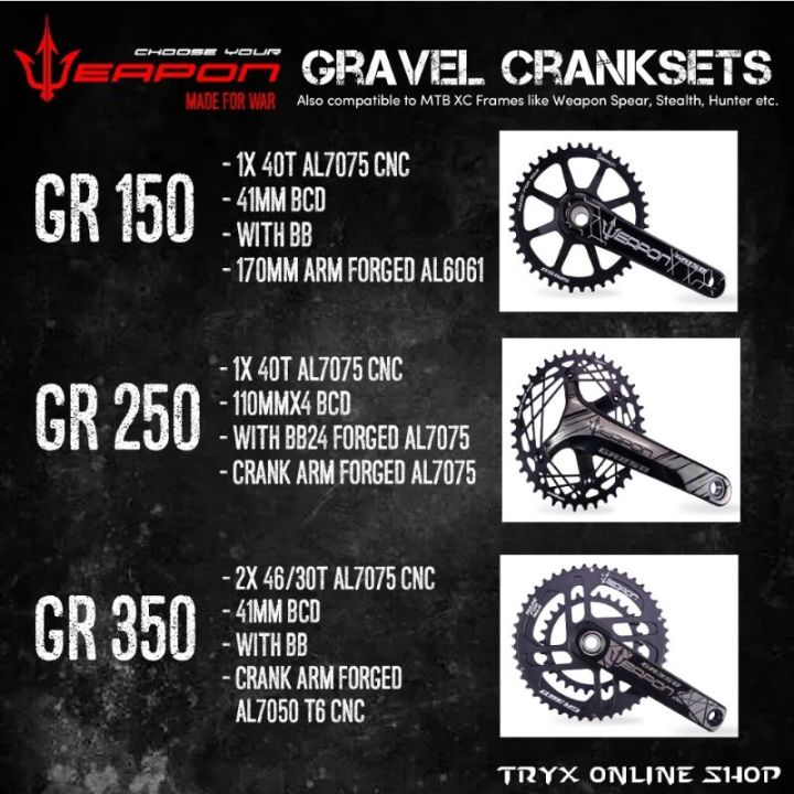 weapon crankset 3x