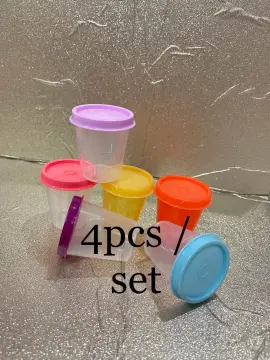  Tupperware 4 Piece Minis Midgets Clear Containers with