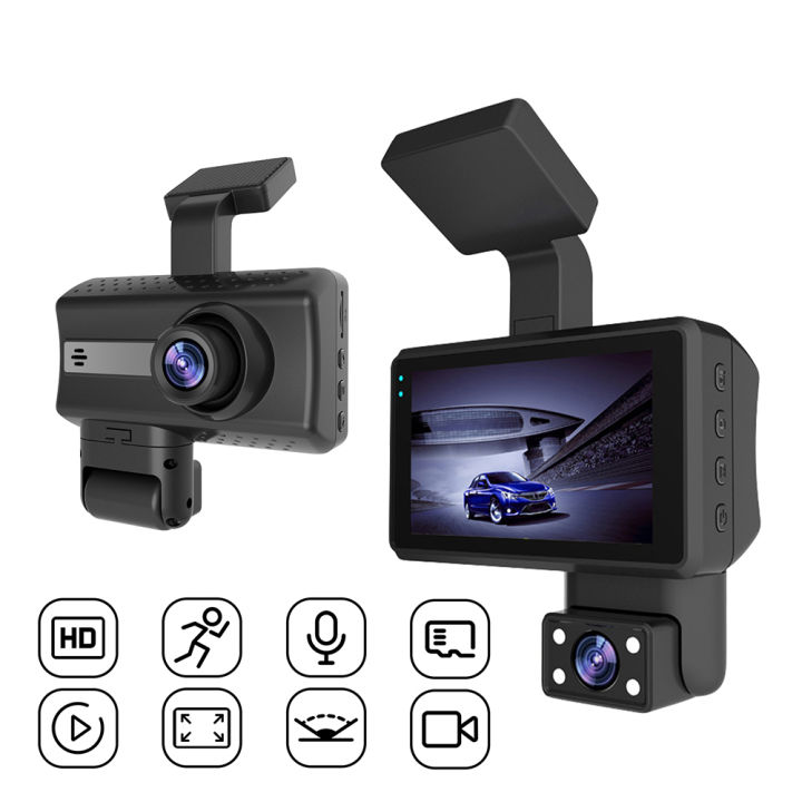 Dual Hd Dashcam With 1080p Recording, Wide Angle Night Vision