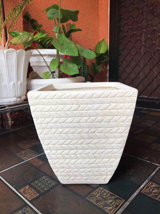 Braid Pot (12x10) (unpainted) Fiber stonecast pot Lazada PH