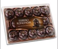 Ferrero Rondnoir Dark Chocolate Pearl Center เฟอร์เรโร่ คอลเลคชั่นดาร์คช็อคโกแลต ขนาดกล่องบรรจุ14ชิ้น ขนมนำเข้า