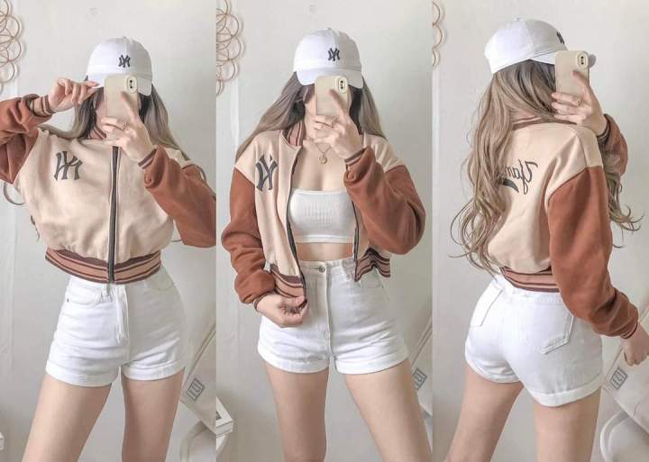 Aesthetic Cropped Varsity Jacket