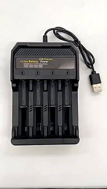 Charger Baterai Usb 18650 4 Slot Battery Indikator Output 1 2v 1200ma