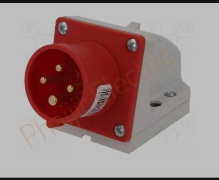 haco-524-6v-wall-mounted-plug-with-gasket-ip44-ปลั๊กเสียบติดลอย-ชนิดกันฝุ่น-32a-400v-4pin-3p-e