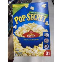 Microwave Popcorn - Extra Butter ( Pop Secret ) 272 G. เมล็ดข้าวโพดดิบ รสเนย เข้มข้น สำหรับไมโครเวฟ ( ตรา ป๊อปซีเคร็ต )