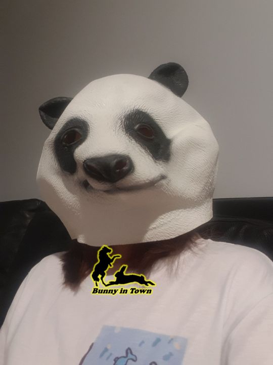 พร้อมส่ง-หน้ากากสัตว์-หน้ากากยาง-หน้ากากแพนด้า-หน้ากากแฟนซี-fancy-panda-mask