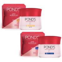 PONDS AGE MIRACLE WRINKLE CORRECTOR Day cream/ Night cream พอนด์เอจมิราเคิล เดย์ครีม+ไนท์ครีม 45กรัม