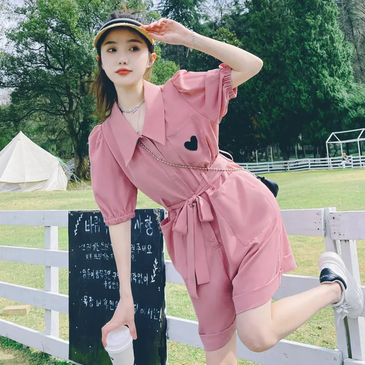 universitetsområde billedtekst gavnlig Pink Polo Collar Jumpsuit Women's Summer 2023 New Fashionable Casual Figure  Flattering Sweet Elegance Gentle Jumpsuit | Lazada PH