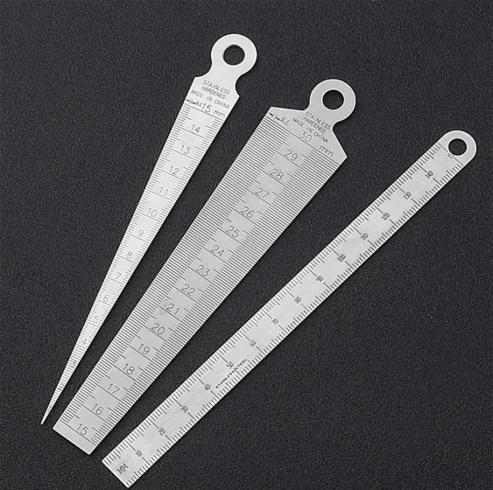 CHILDWEET Stainless Steel Gap Measuring Ruler Taper Gauge