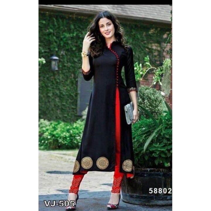 black and red punjabi dress