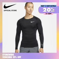 Nike Mens Pro Dri-FIT Tight-Fit Long-Sleeve Top - Black เสื้อแขนยาวรัดรูปผู้ชาย Nike Pro - สีดำ