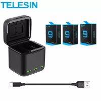 Telesin GoPro Hero 10 / 9 Battery 1750mAh 3 ก้อน + Triple Charger Box Kit For Gopro 9 พร้อมที่ใส่เมมโมรี่ ยี่ห้อ Telesin GoPro Hero 9 10 Black