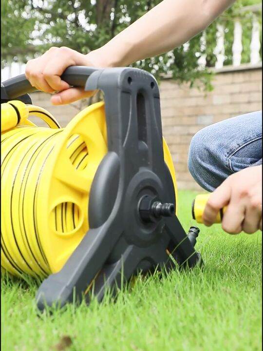 Mosiken Garden Hose Reel Set Water Pipe Roller 35m Bracket Premium