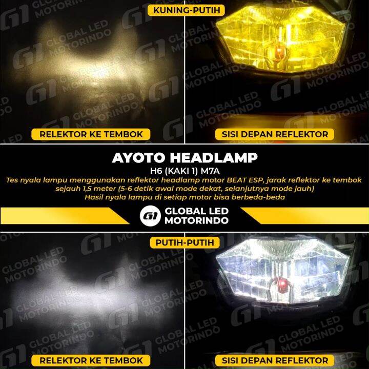 [AYOTO] LAMPU DEPAN (HEADLAMP) H6 LED M7A AC DC MOTOR MATIC / BEBEK
