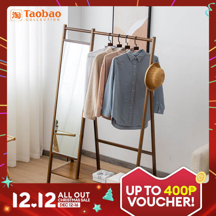 Dressing Mirror Coat Rack Integrated Shoe Rack Triangle Floor Clothes