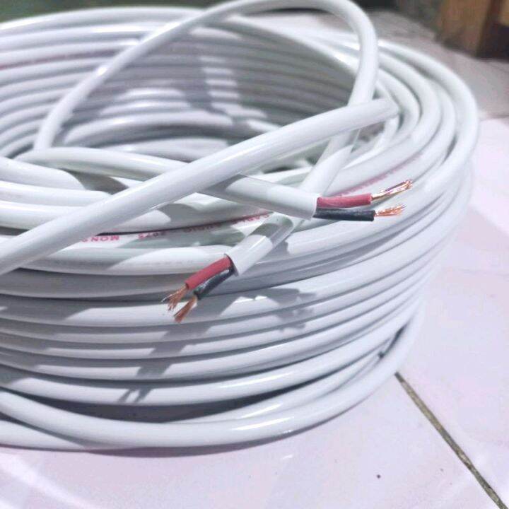 Kabel Listrik 2x0 75 Dan 2x1 5 Meteraan Serabut Putih Jevon Hyo Kabel