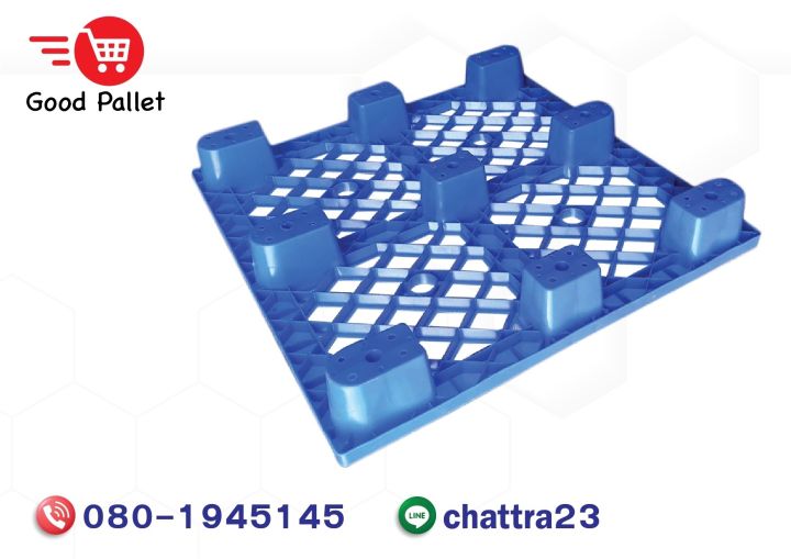 พาเลทพลาสติกสีฟ้าพร้อมใช้งานขนาด-100-100-14-5-cm