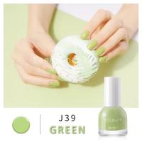 สีทาเล็บกึ่งเจล #J39 สีเขียว green  # สวยหรู #วิ้งวิ้ง ✅  แบบไม่ต้องอบ