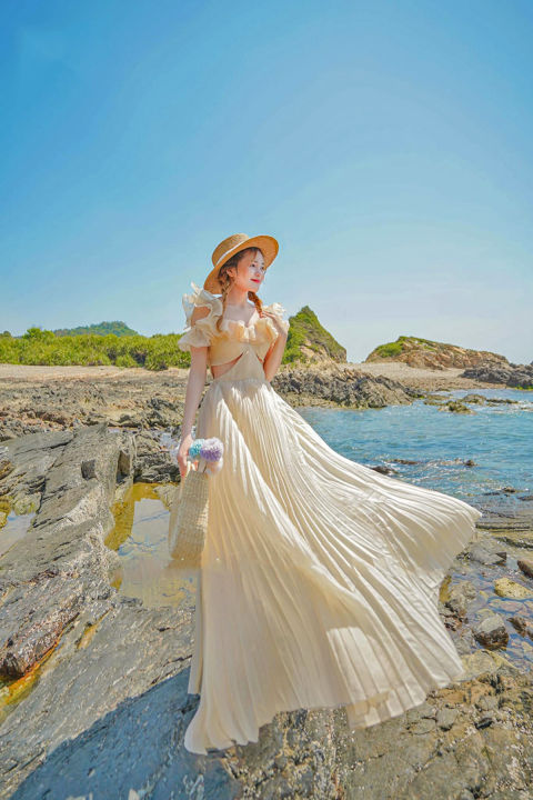 Váy maxi hoa nhí đi biển đẹp  Có sẵn  Giá chỉ 320k