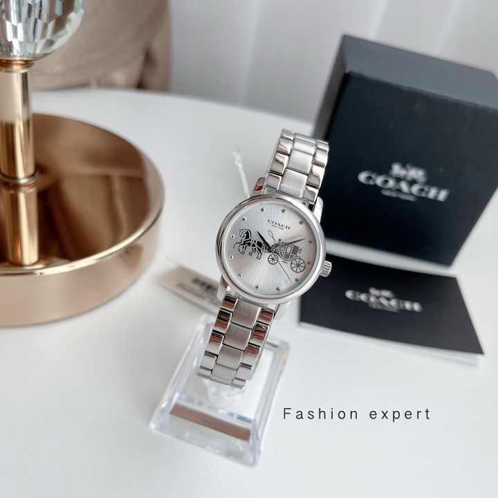 ของแท้-100-14502975-coach-grand-silver-dial-silver-tone-ladies-watch-สีเงิน