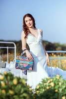 Lady bags ลายผีเสื้อ(Size Mini)กระเป๋าปักชื่อ