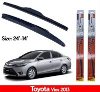 ที่ปัดน้ำฝน ใบปัดน้ำฝน ซิลิโคน ตรงรุ่น Toyota Vios 2013-2020 ไซส์ 24-14 ยี่ห้อ Diamond กล่องแดง