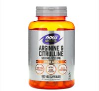 NOW Foods sports ARGININE &amp; CITRULLINE AMINO ACID500mg/250mg (120capsules)เพิ่มแรงเสริมสร้างกล้ามเนื้อ